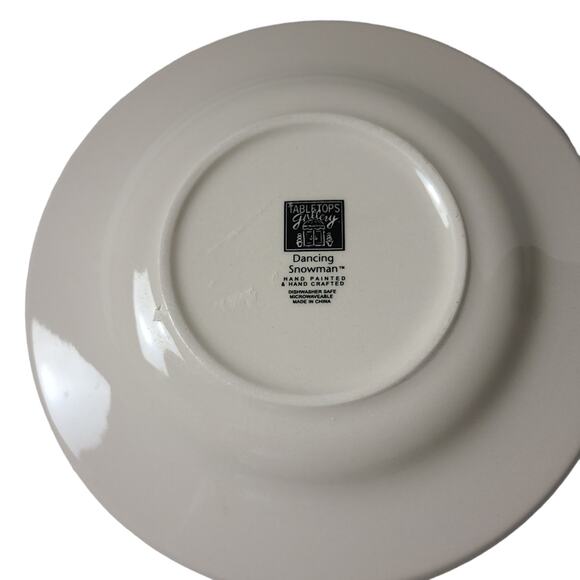 Jingle All The Way Dancing Snowmen Blue Snow-Covered Candy Cane Plate - Picture 2 of 7